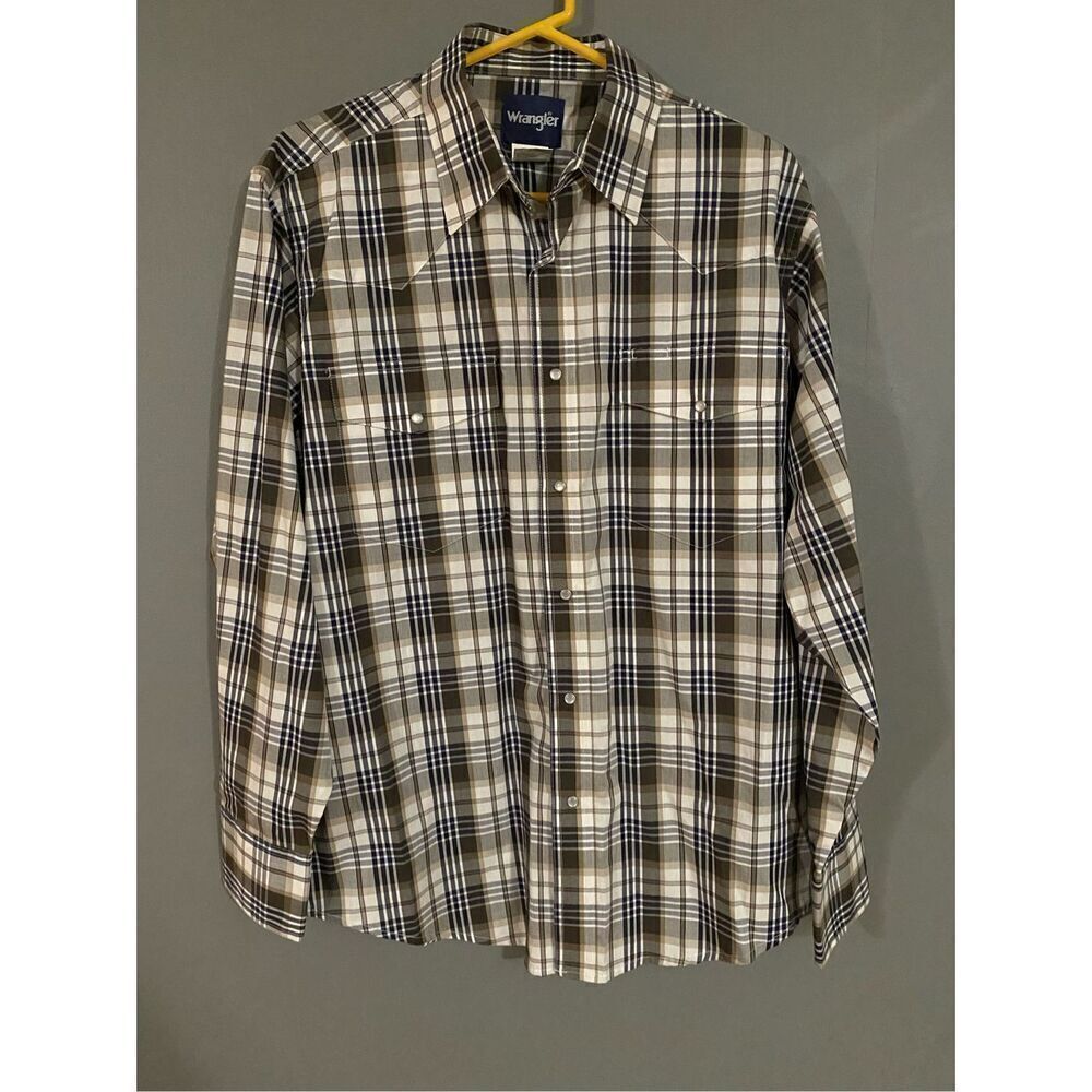 Wrangler Long Sleeve Pearl Snap Shirt Size Large